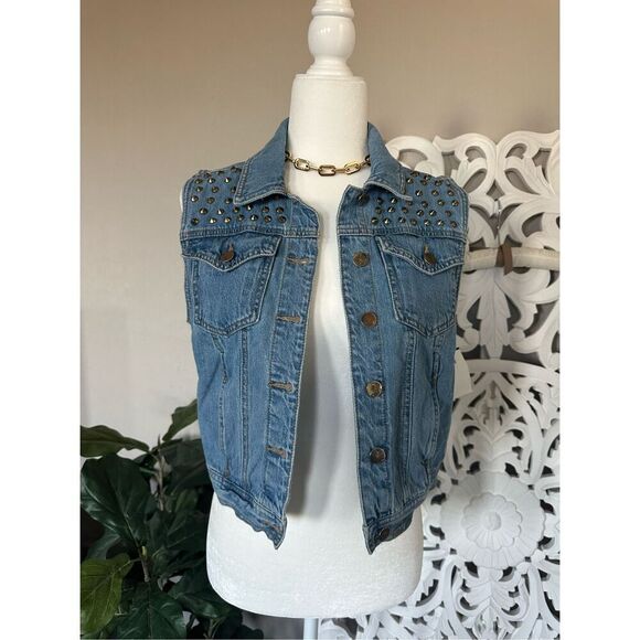 Studded Denim Vest - Picture 2 of 6